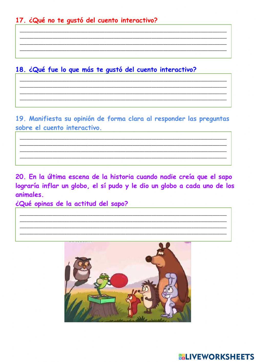 El erizo y los globos de colores