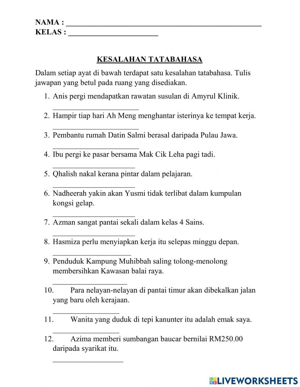 Kesalahan tatabahasa