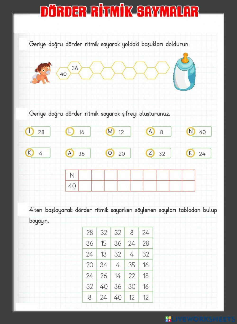 Dörder Ritmik Saymalar-2