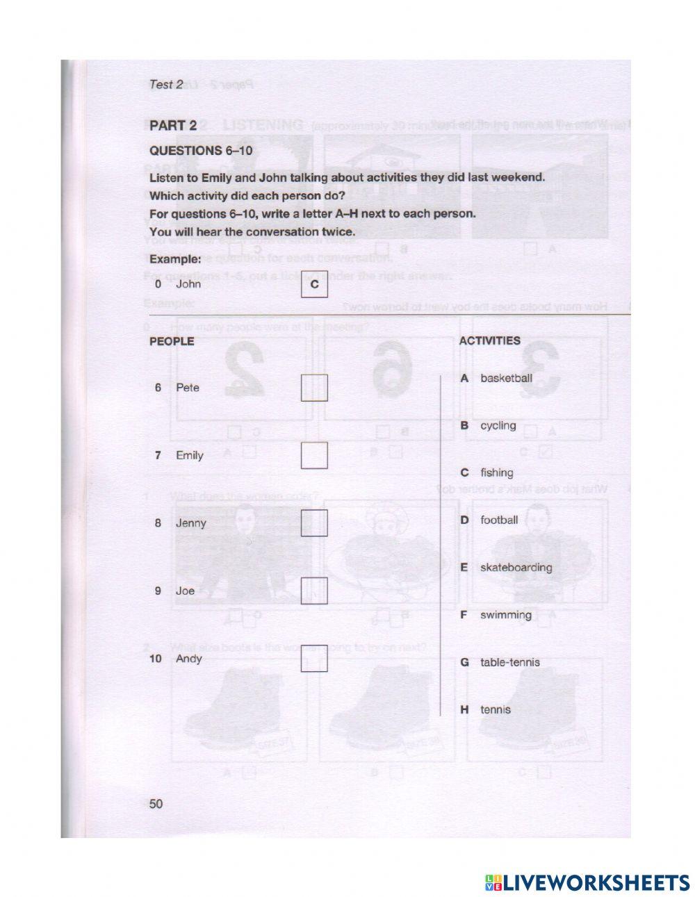 Ket 7 Test 2 Paper 2 Listening
