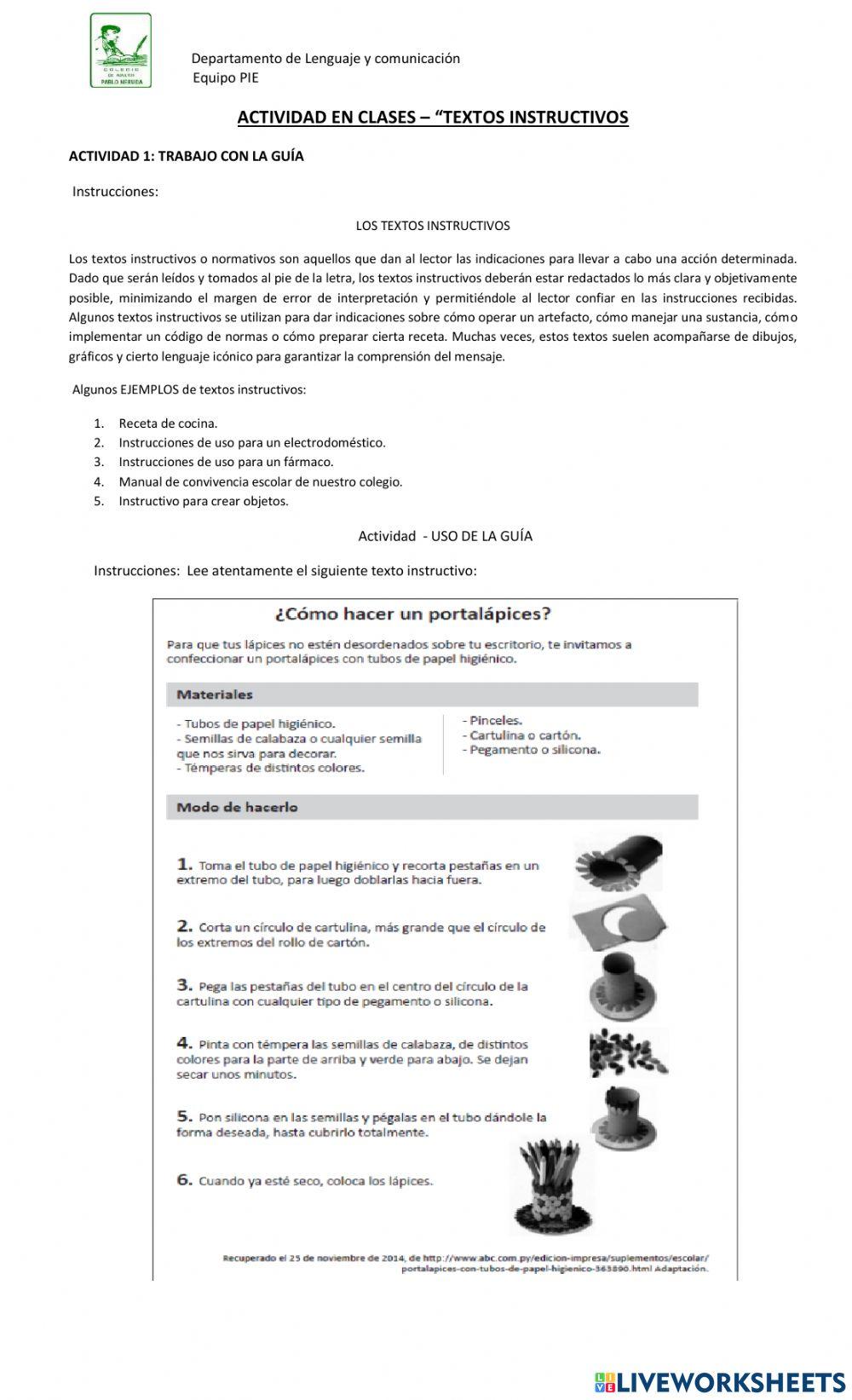 Actividad Práctica Textos Instructivos