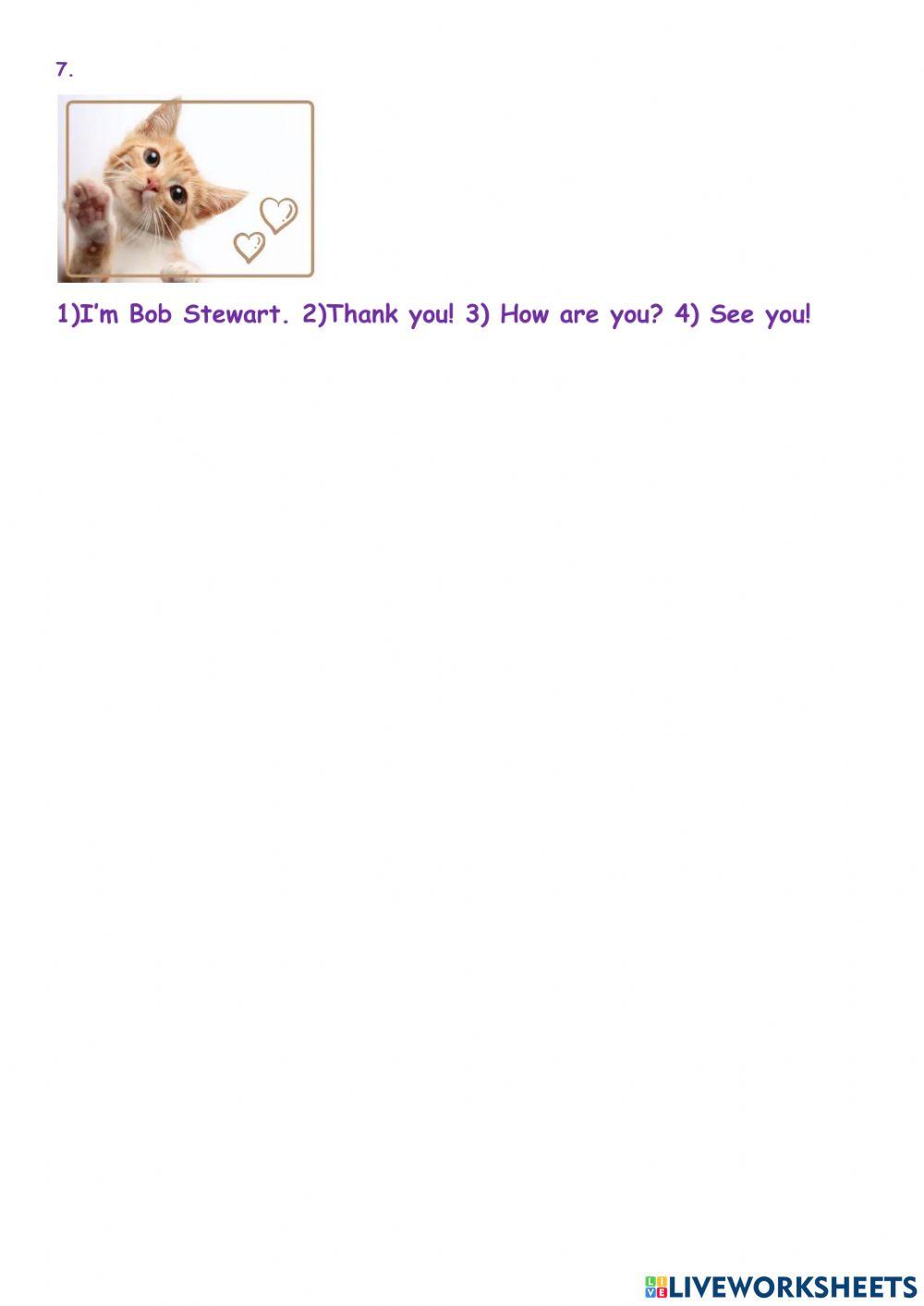 Greetings Free Interactive Worksheets 1438746