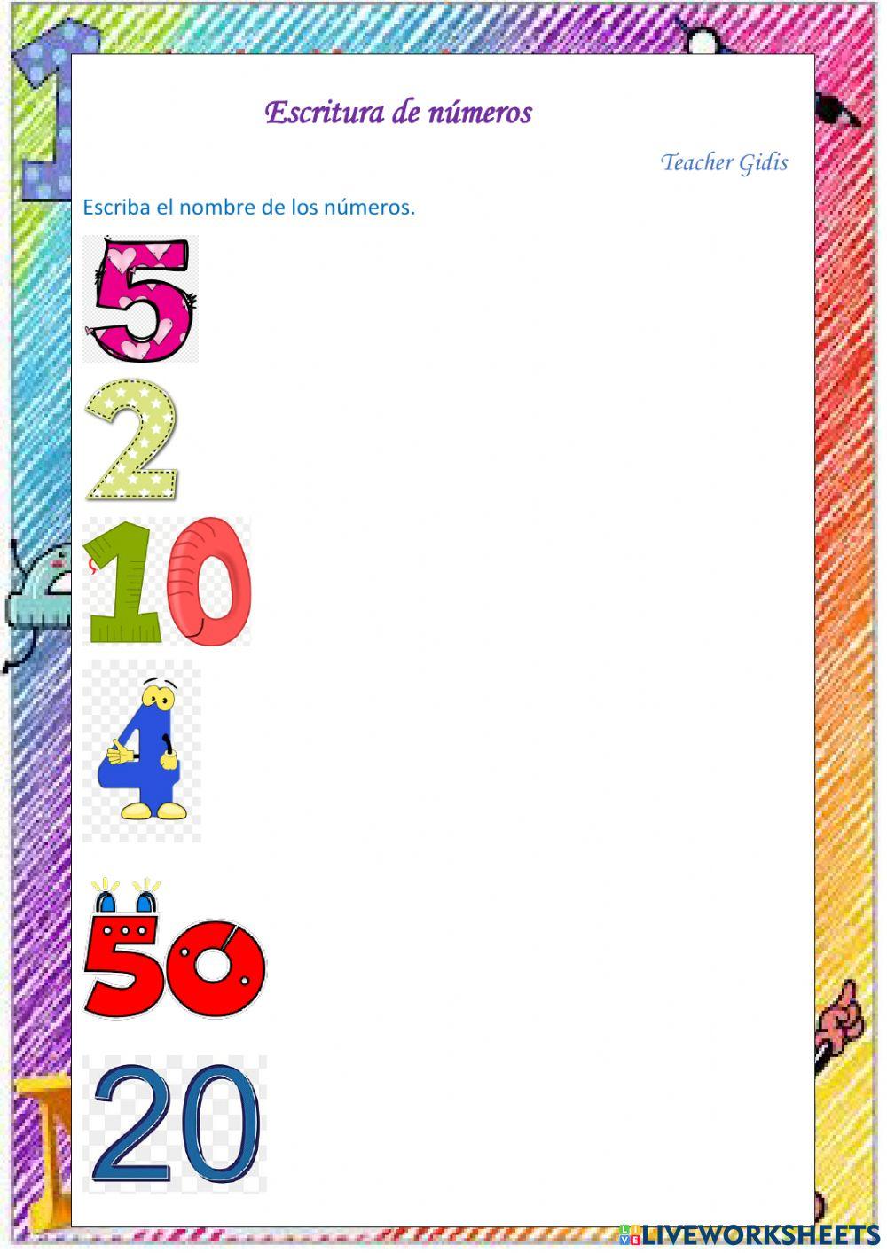 Nùmeros hasta 10 y decenas puras