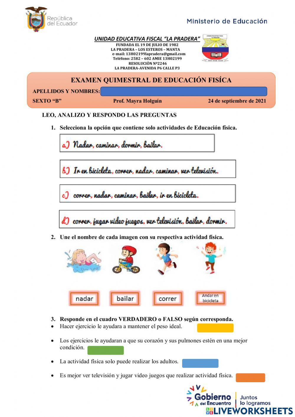 Examen quimestral