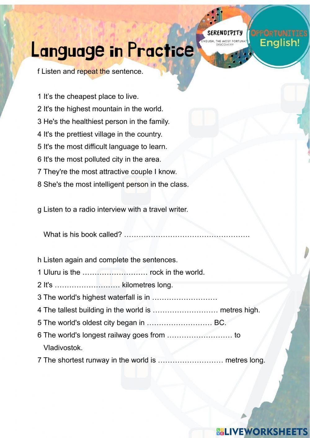 Unit 10A, elementary homework