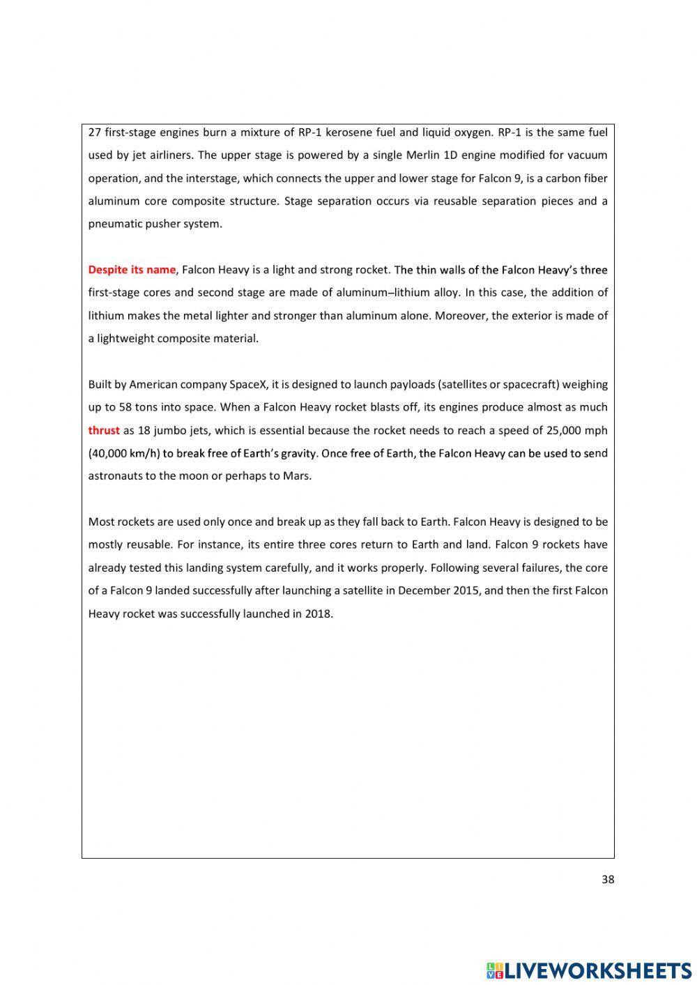 Unit 4 reading 1 Super Rocket