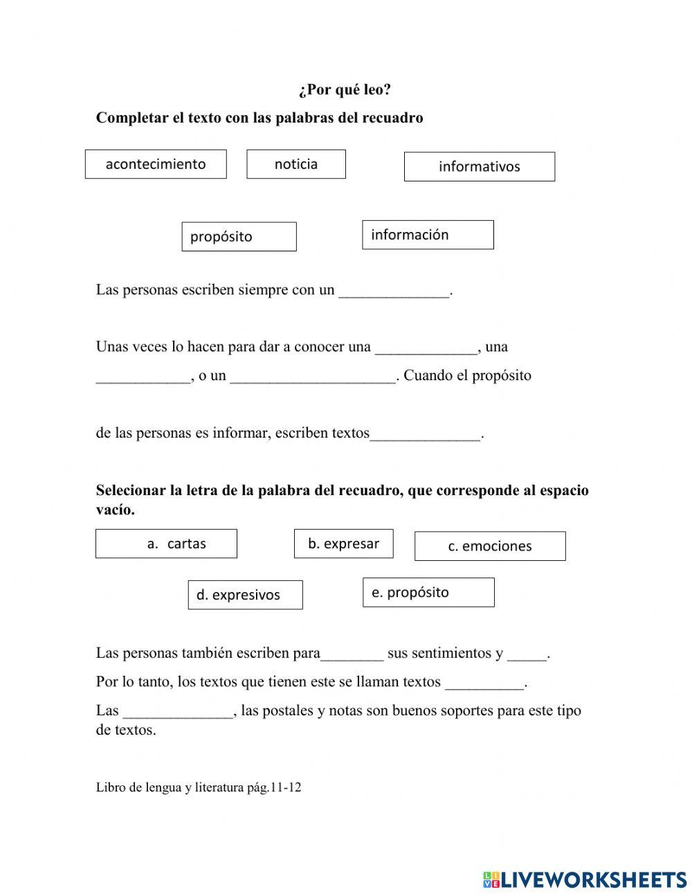 Textos informativos y persuasivos:¿ Por qué leo?