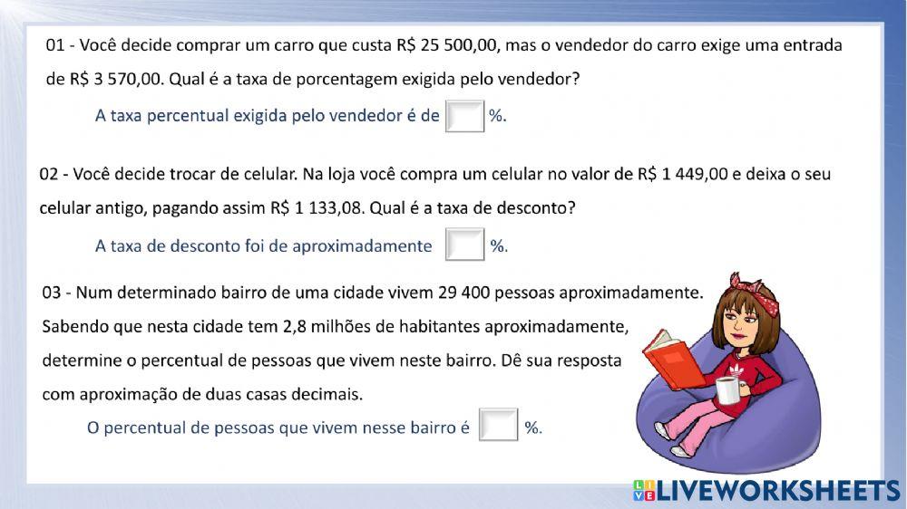 Porcentagem e juros simples