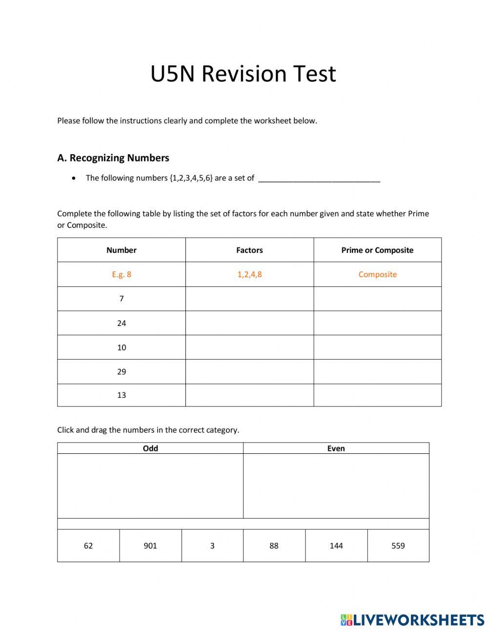 U5N Revision Test