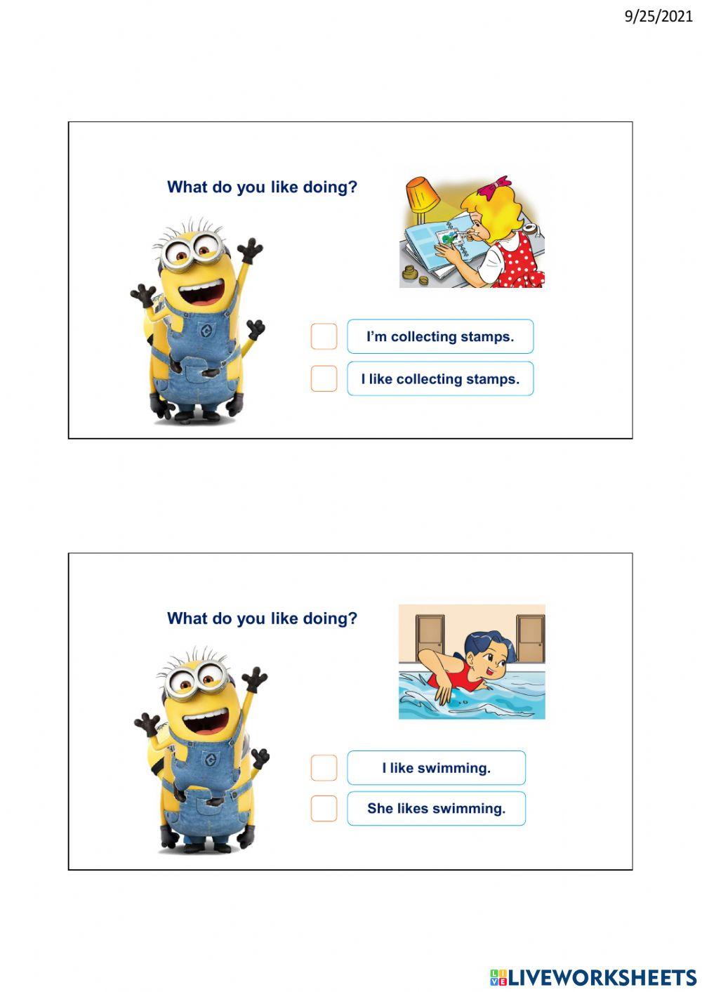 Unit 7: What do do like doing?