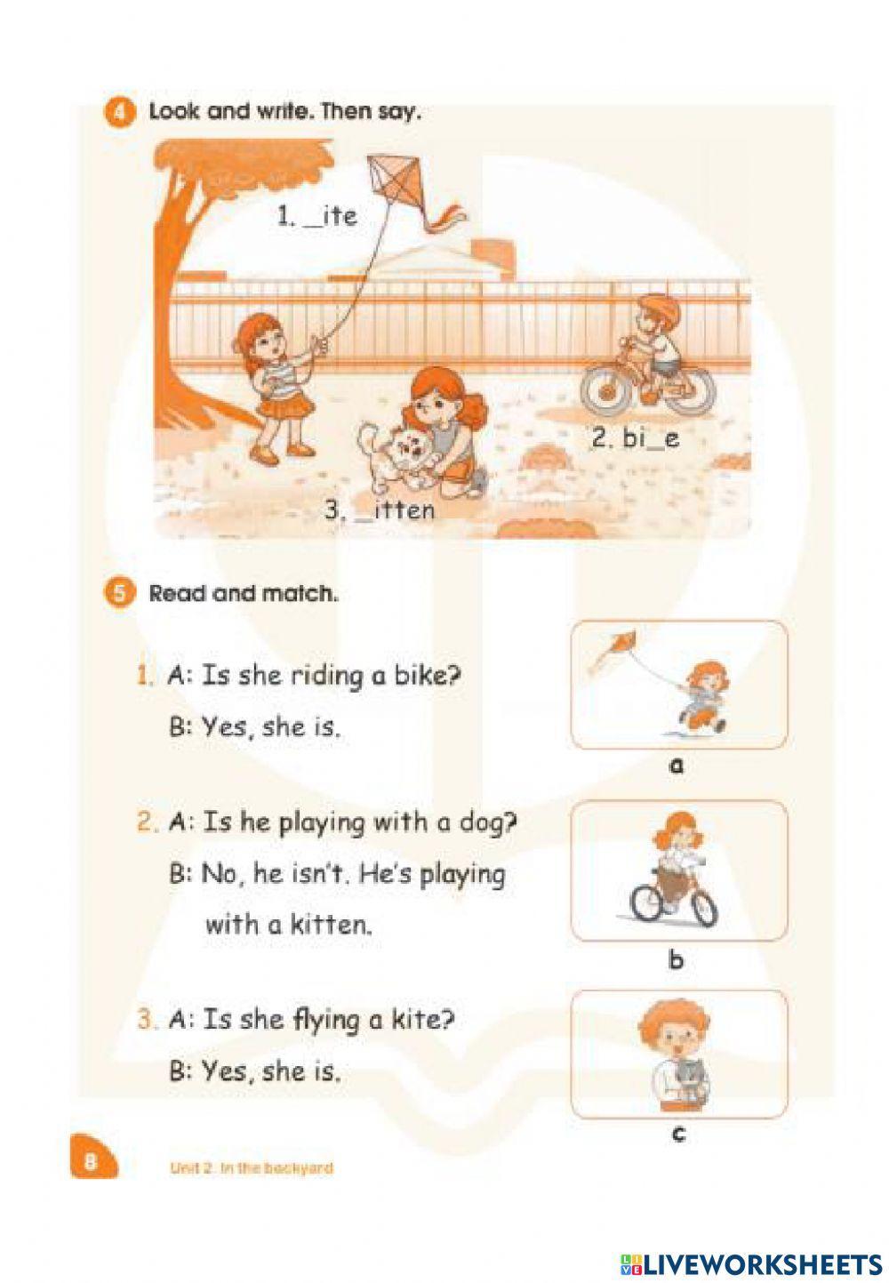 Unit 2 - In the backyard