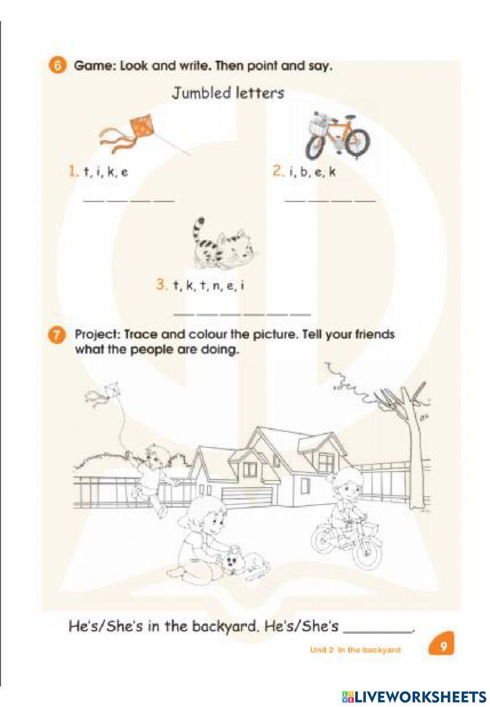 Unit 2 - In the backyard