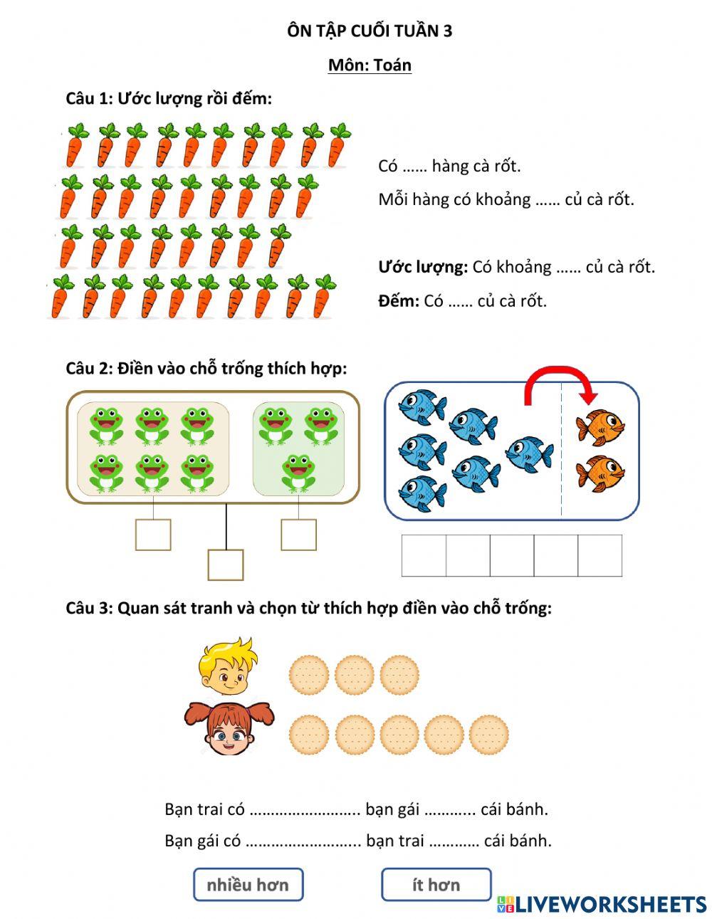 Ôn tập (Toán + Tiếng Việt)