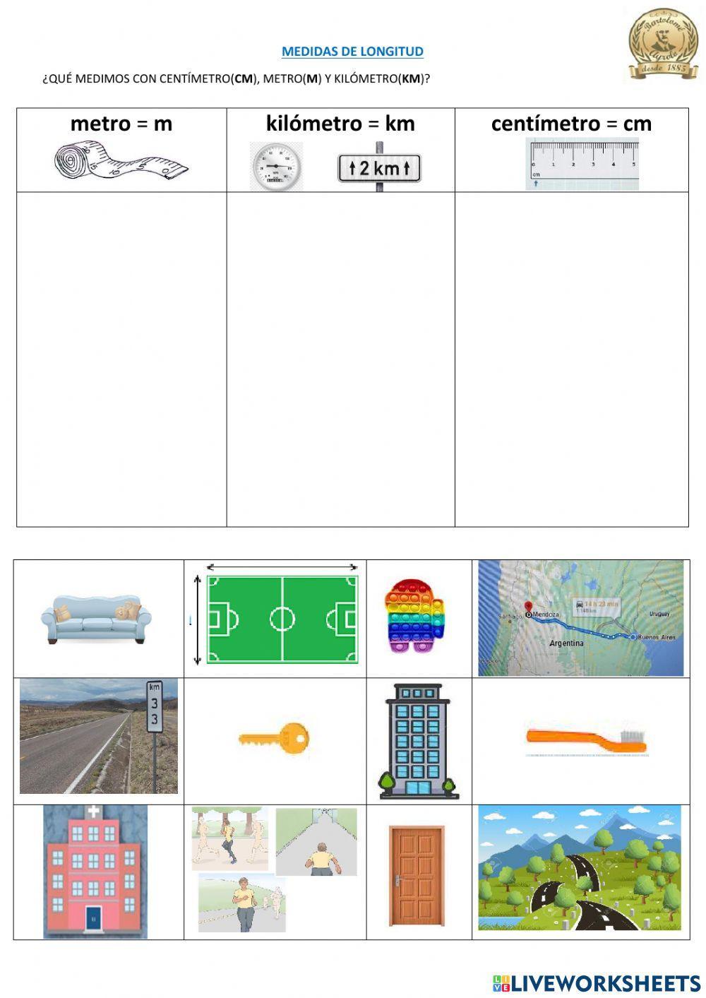 Centímetro - metro - kilómetro