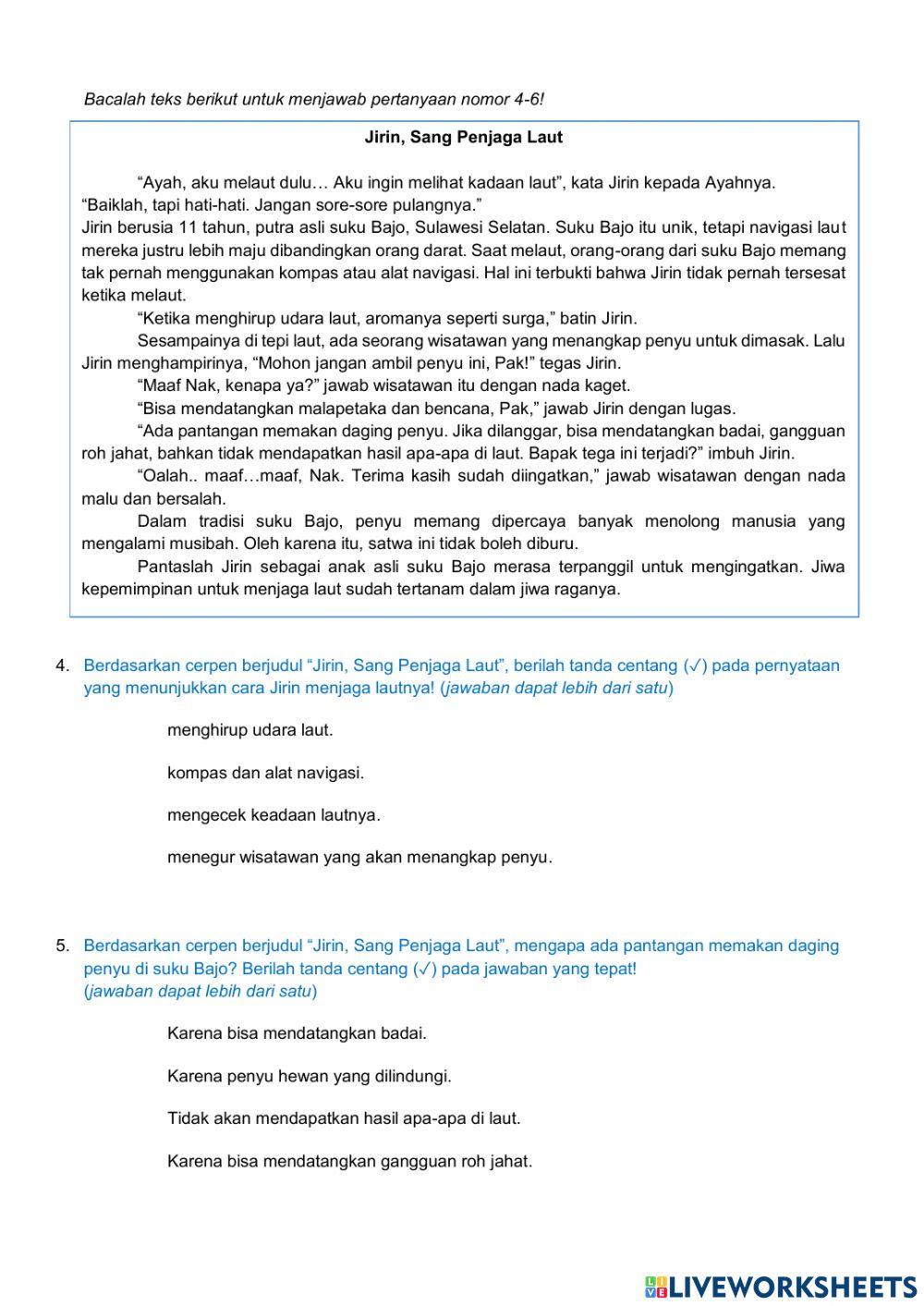 Pts ganjil tema 1 kelas 4