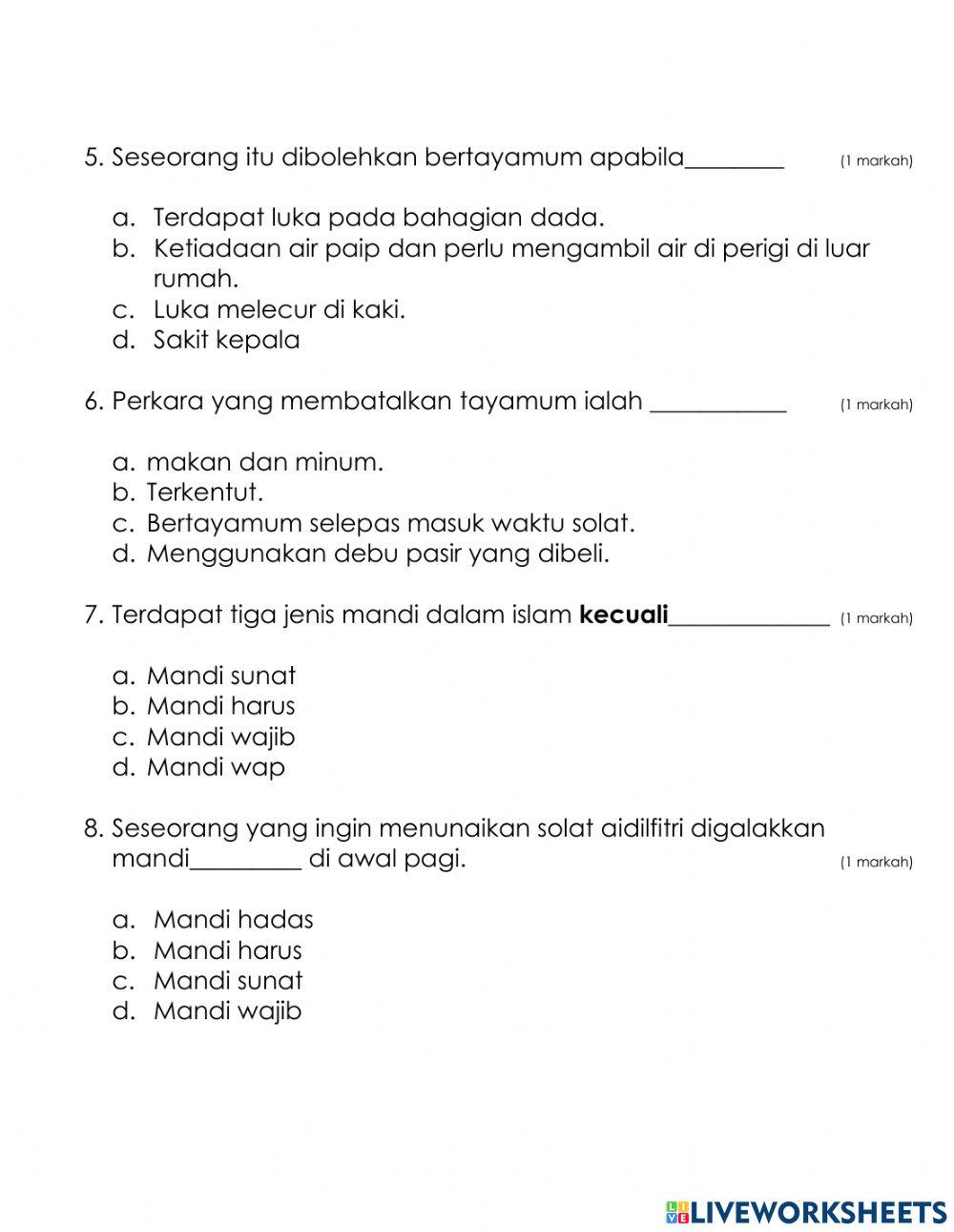 Ujian pentaksiran pendidikan Islam KSSMPK2