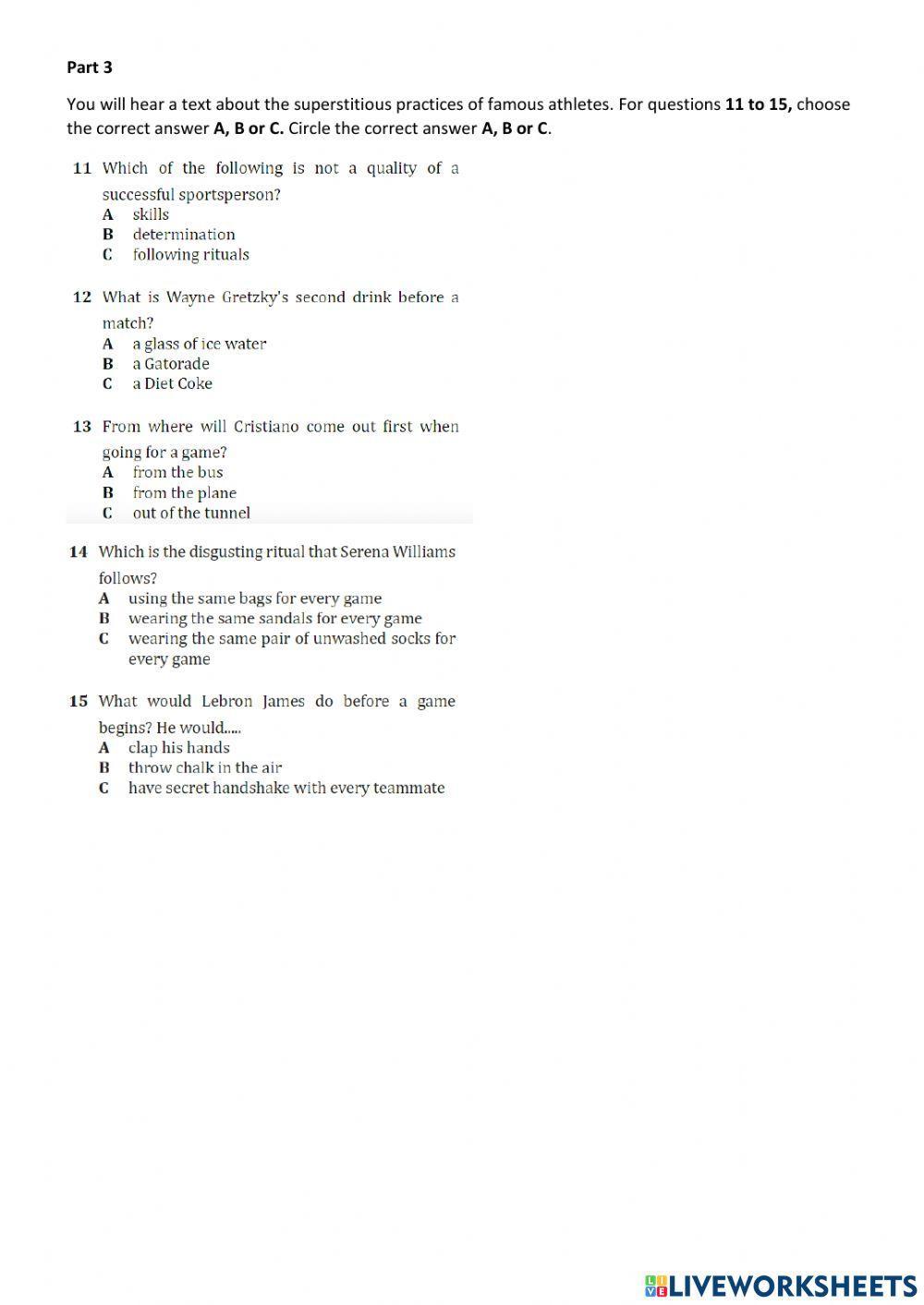Listening Practice Form 2 Listening Practice Form 2