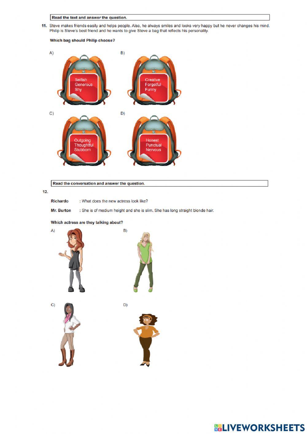İngi̇li̇zce beceri̇ temelli̇ test 7. sinif 1. üni̇te