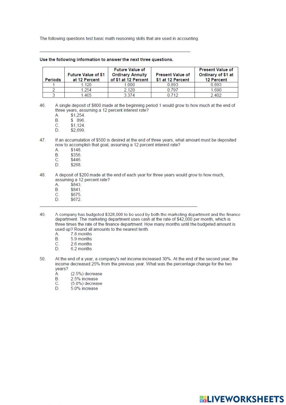 Accounting multi exam paper 1