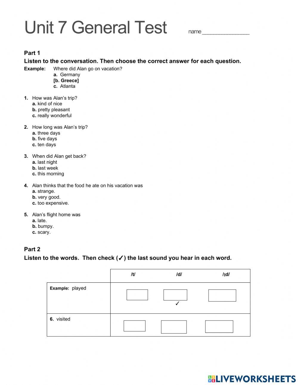 TN1- ASSESSMENT UNIT 7