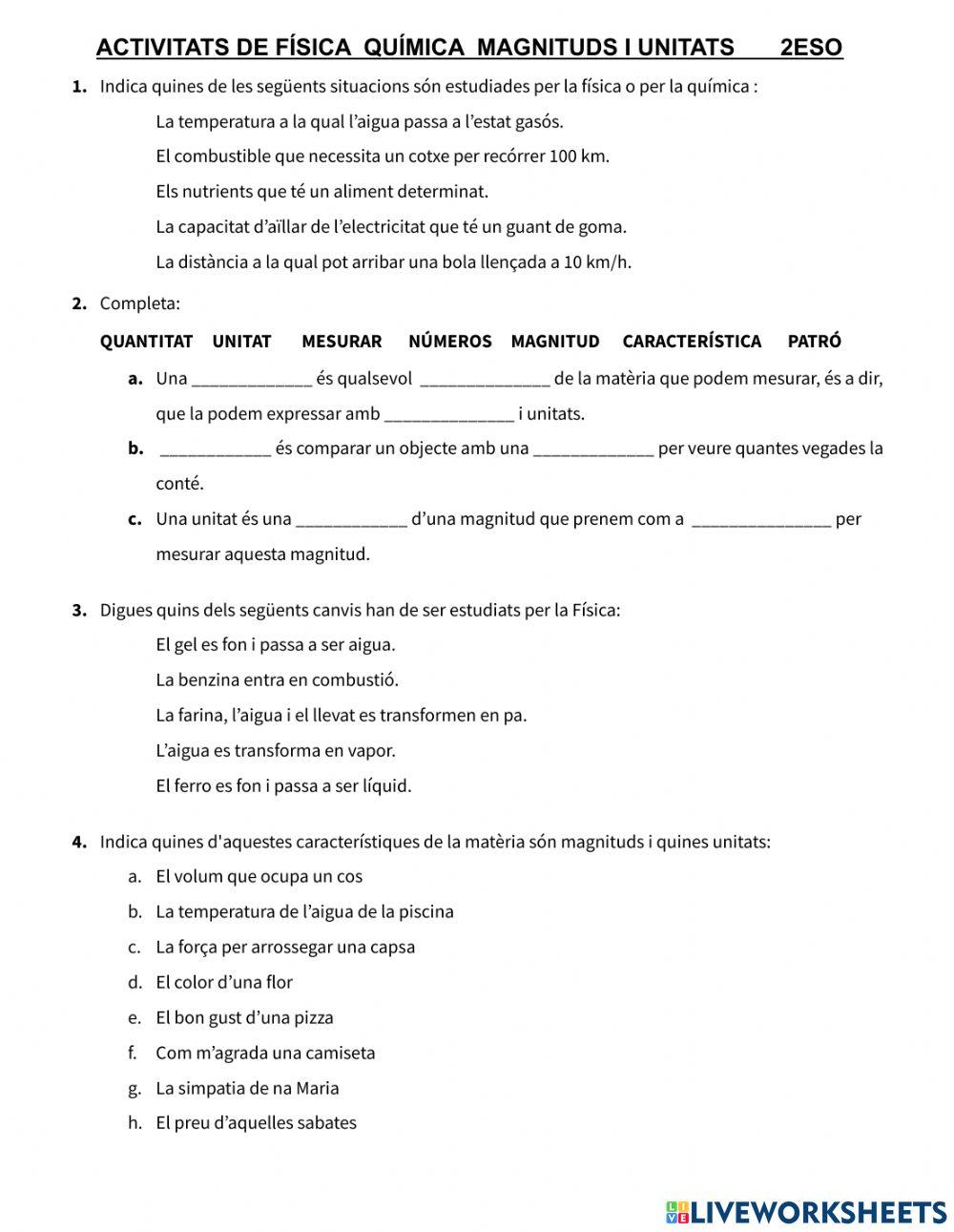 Fisica quimica magnituds i unitats