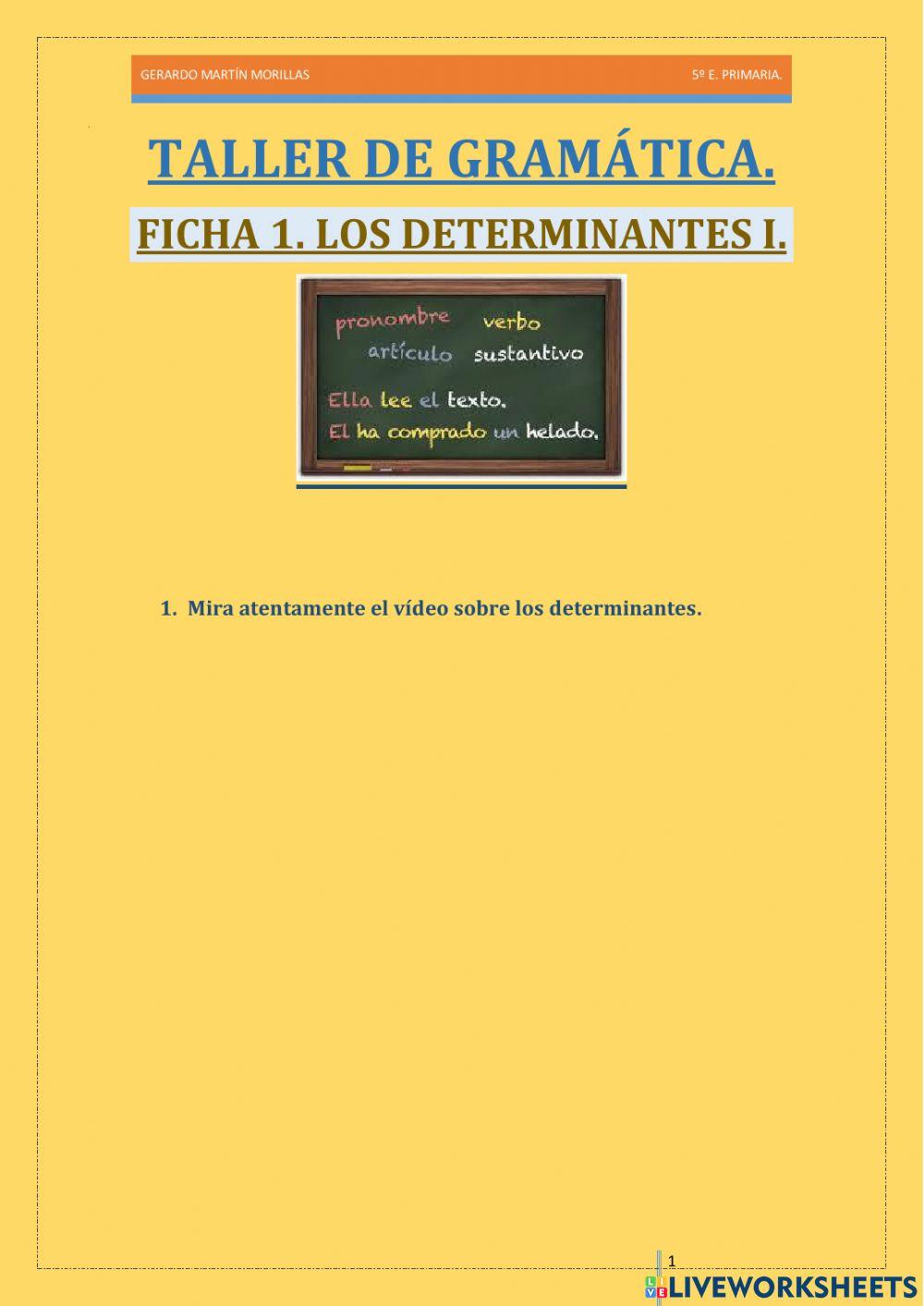 Taller de gramática. Ficha 1.