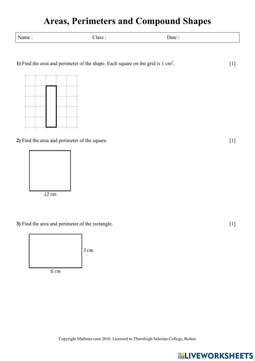 Surface Area Of Composite Figures Practice