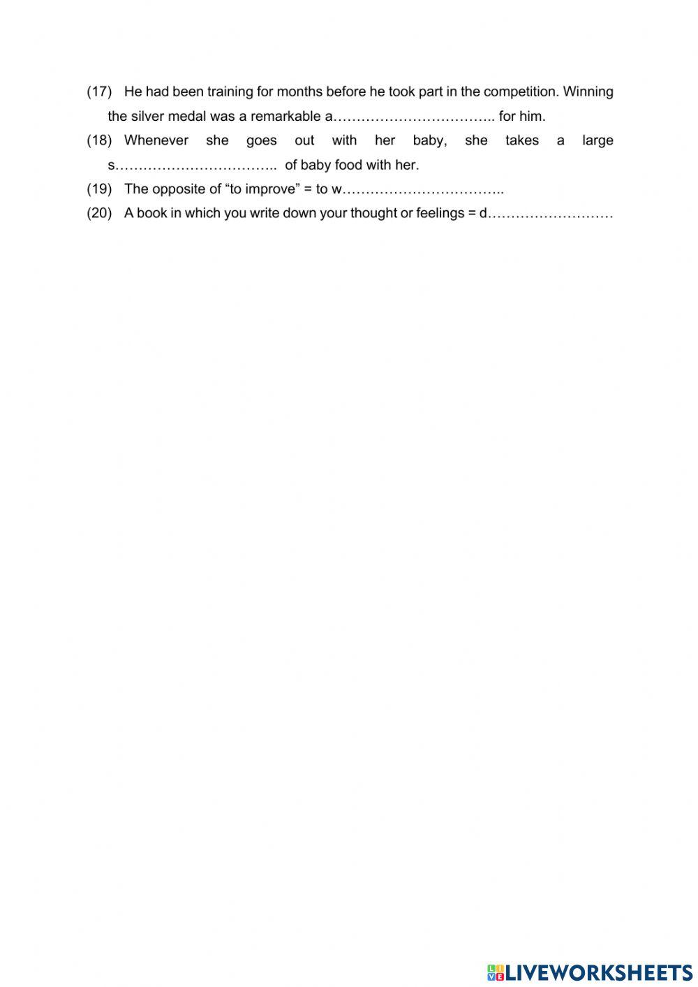 Vocabulary Topic 1 - ex.2