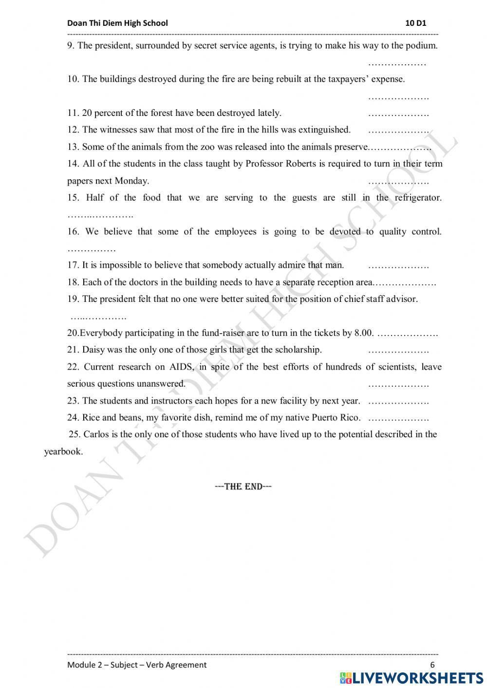 Module 2: subject - verb agreement Module 2: subject - verb agreement