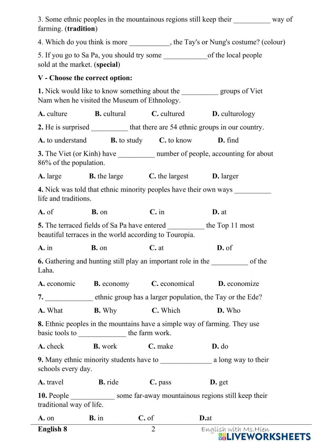 Unit 3: Peoples of Vietnam (W4)