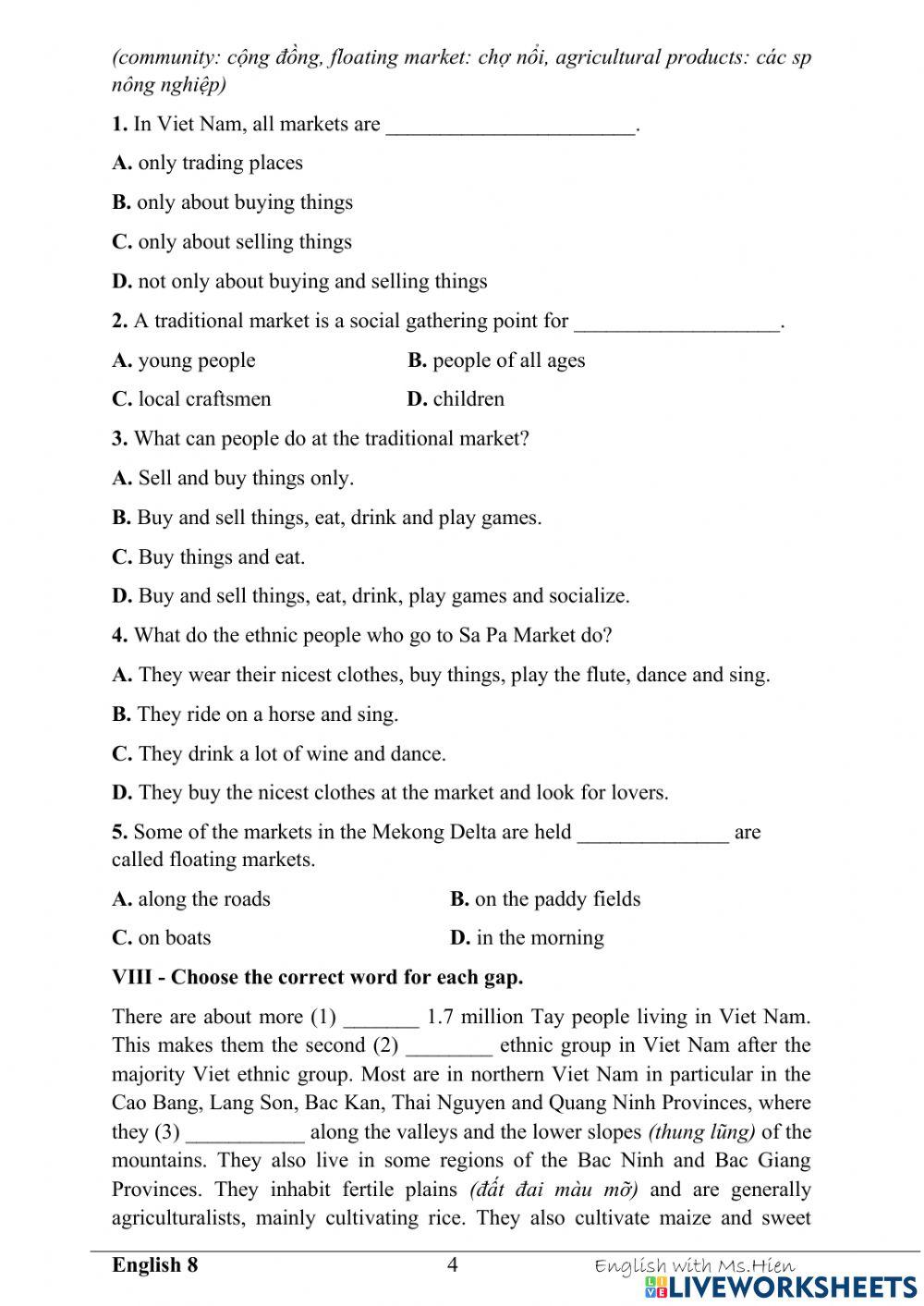 Unit 3: Peoples of Vietnam (W4)