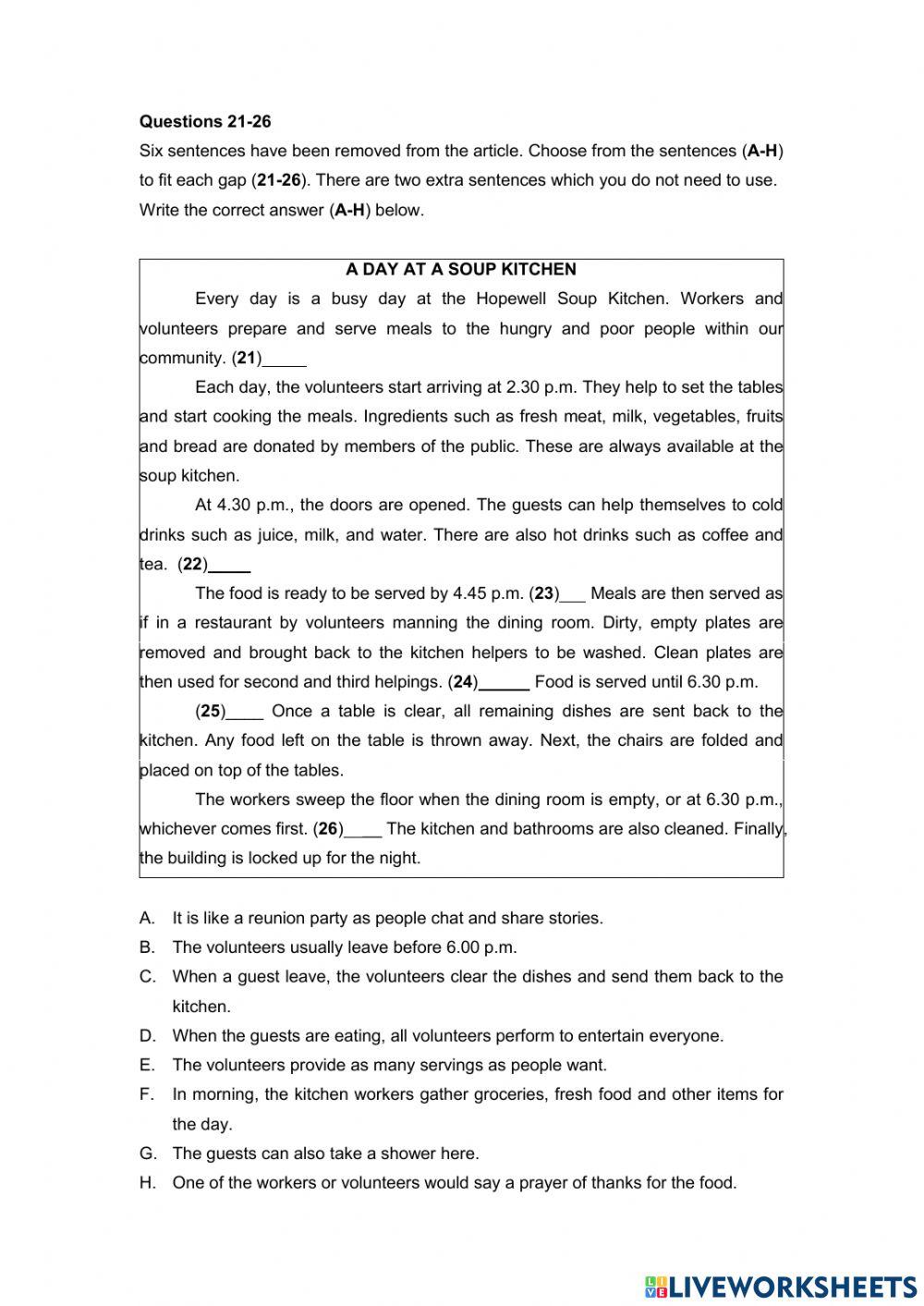Form 3: english exam preparation worksheet