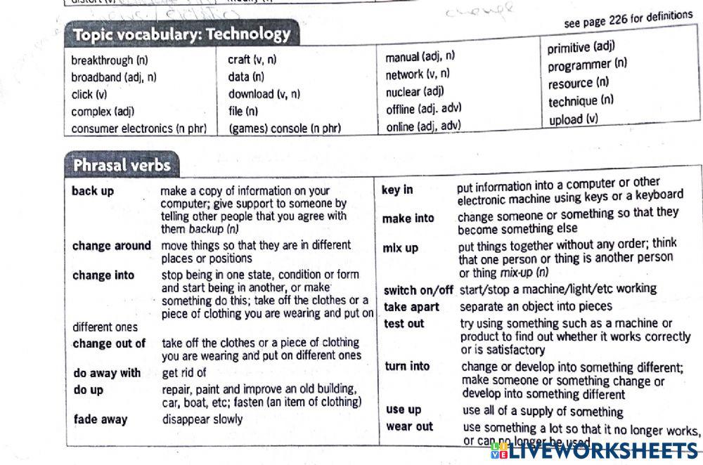 Advanced phrasal verbs worksheet 1