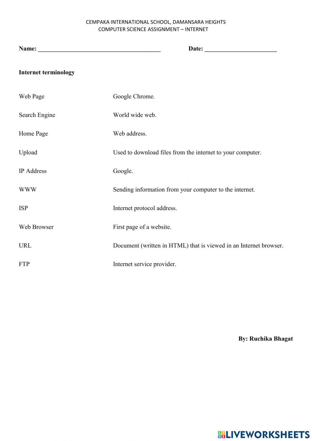 Internet Terminologies