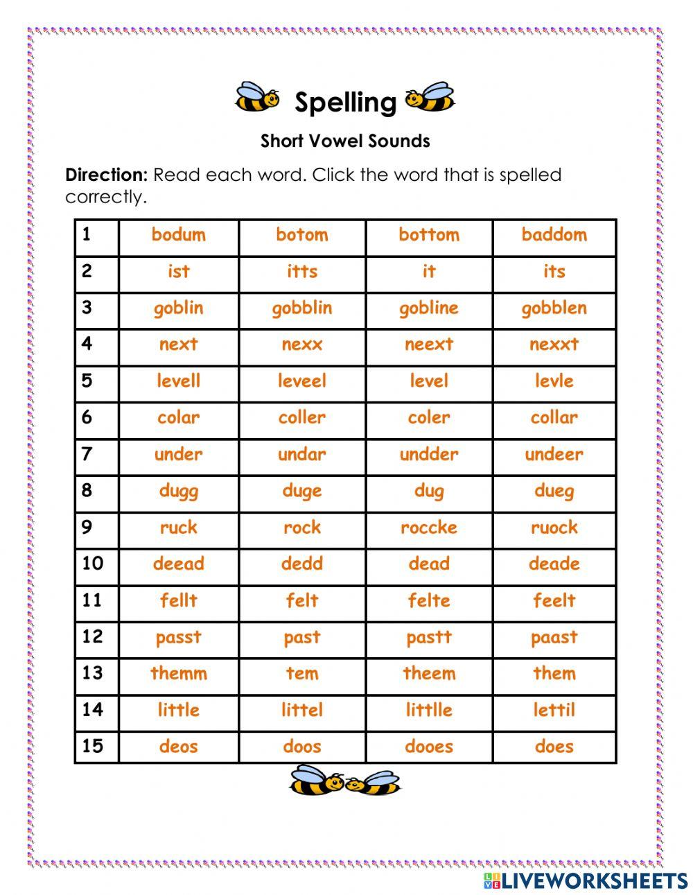 Short Vowel Sounds