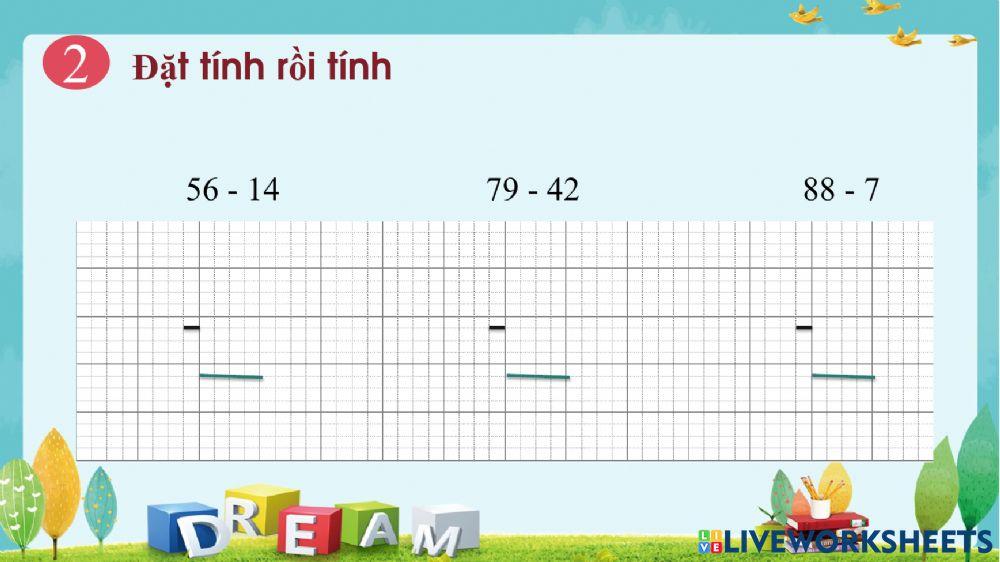 Tuần 2: Số bị trừ - Số trừ - Hiệu