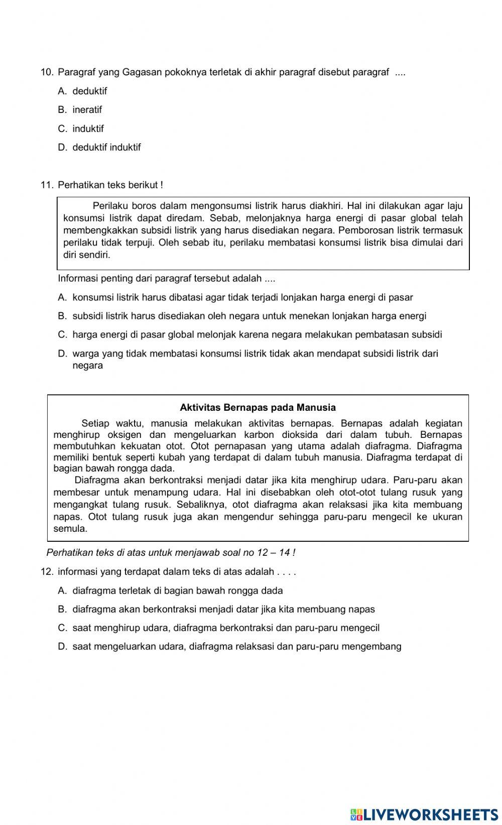 Soal PTS B. Indonesia