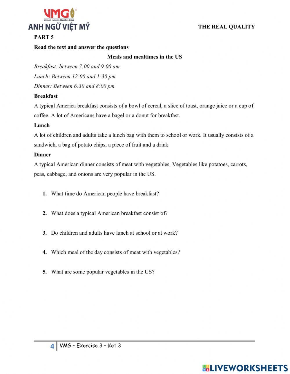 KET 3 - ONLINE PRACTICE - TEST 3