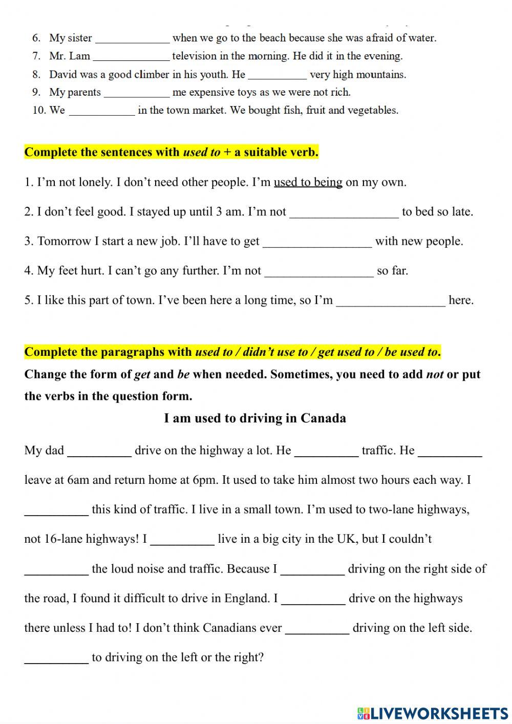 E9 - Grammar - Used to