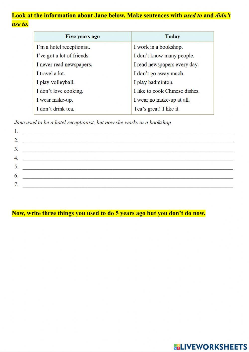 E9 - Grammar - Used to