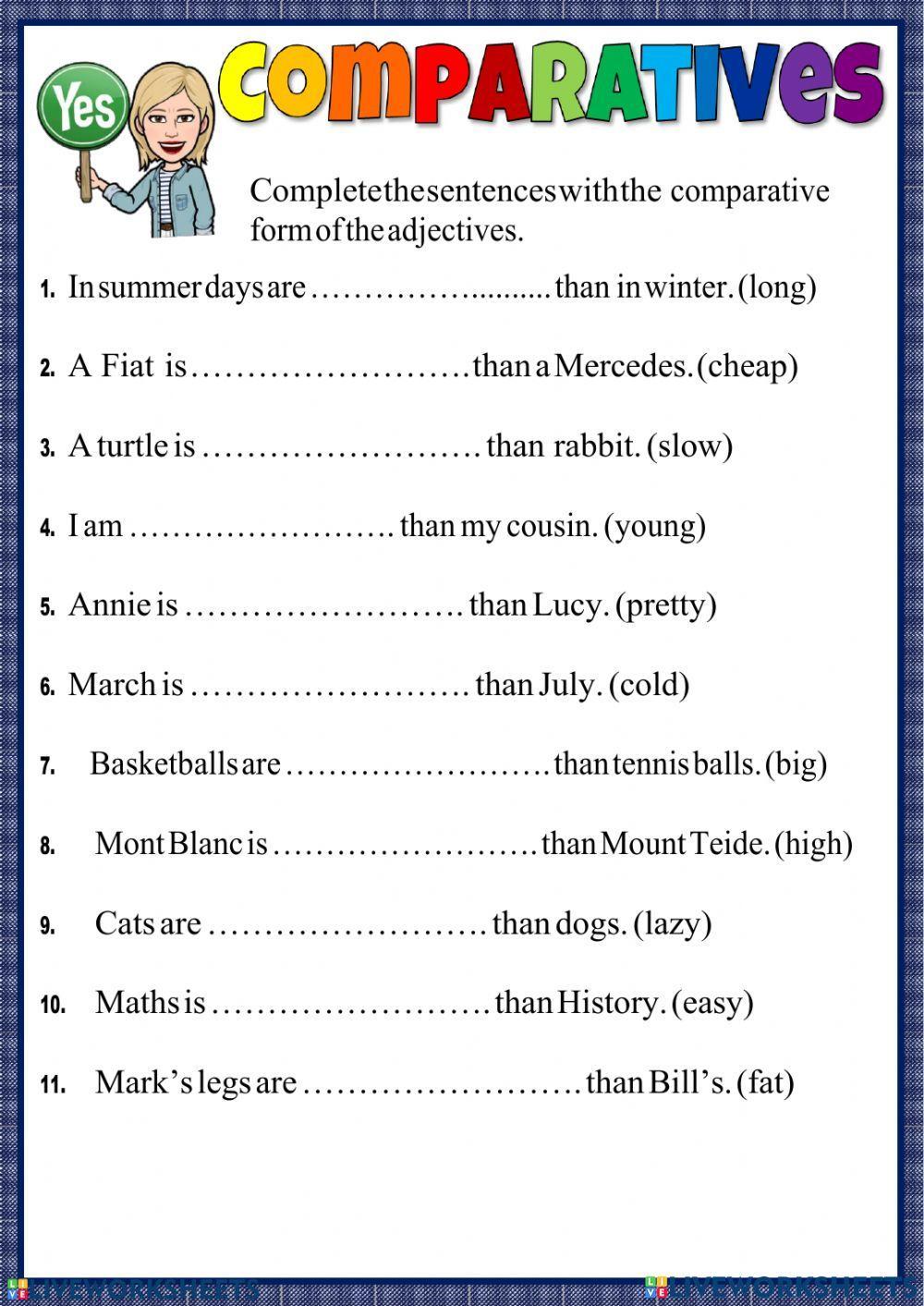 Short Adj- Comparative