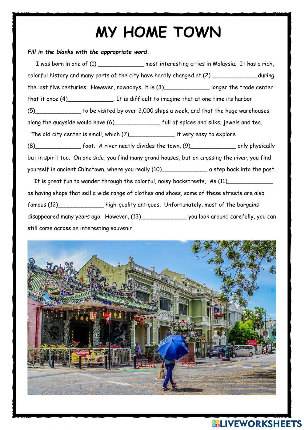 My Home Town FCE Exercise