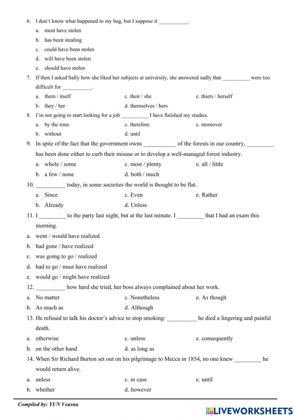English Grammar Test English Grammar Test
