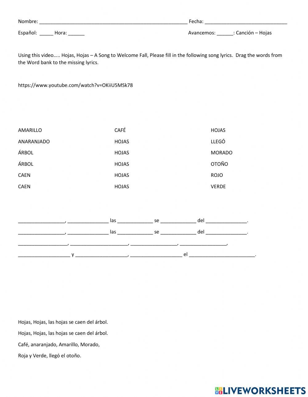 Hojas Hojas Drag and Drop