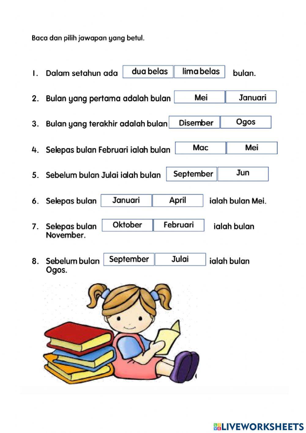 Kenali Hari, Minggu dan Bulan