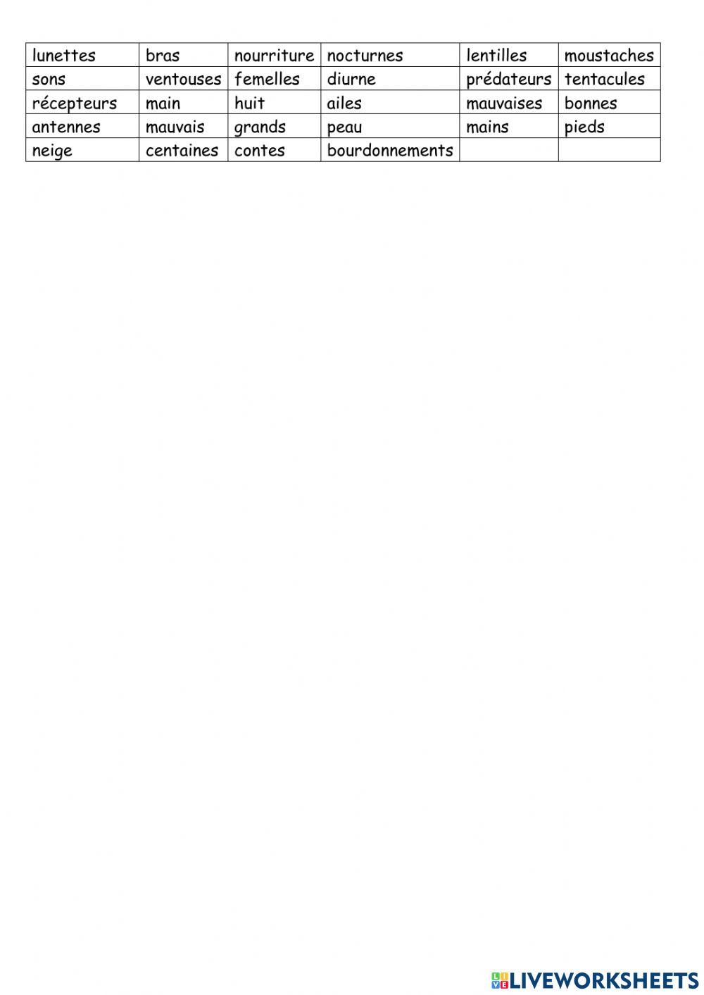 Les 5 sens: Complète les phrases.