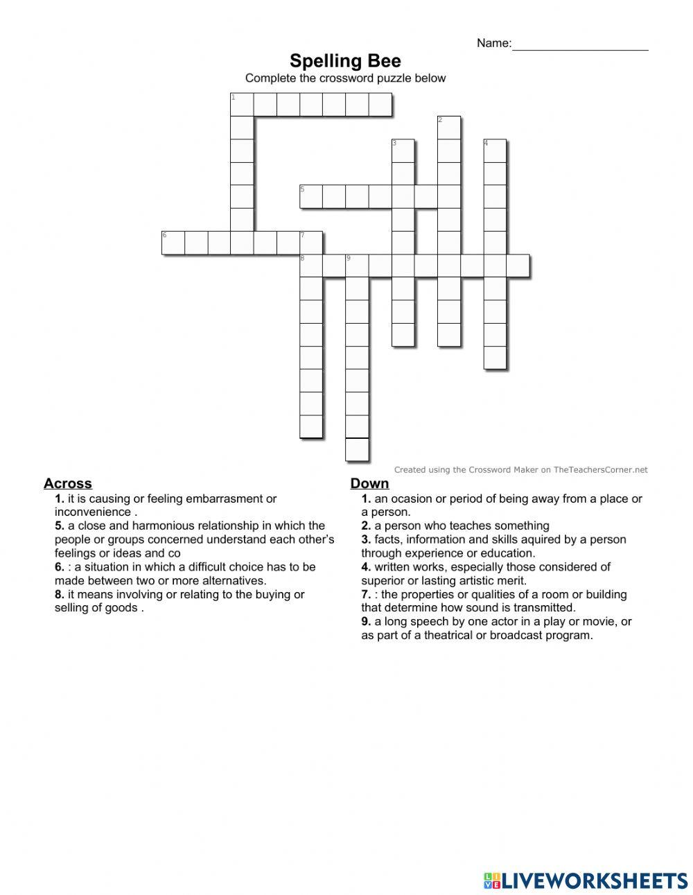 1442070 Spelling Bee Crossword Patricia Carrales
