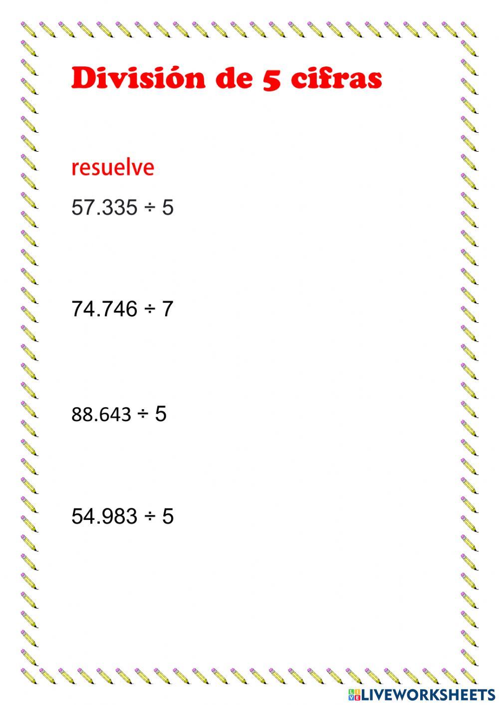 Division de 5 cifras