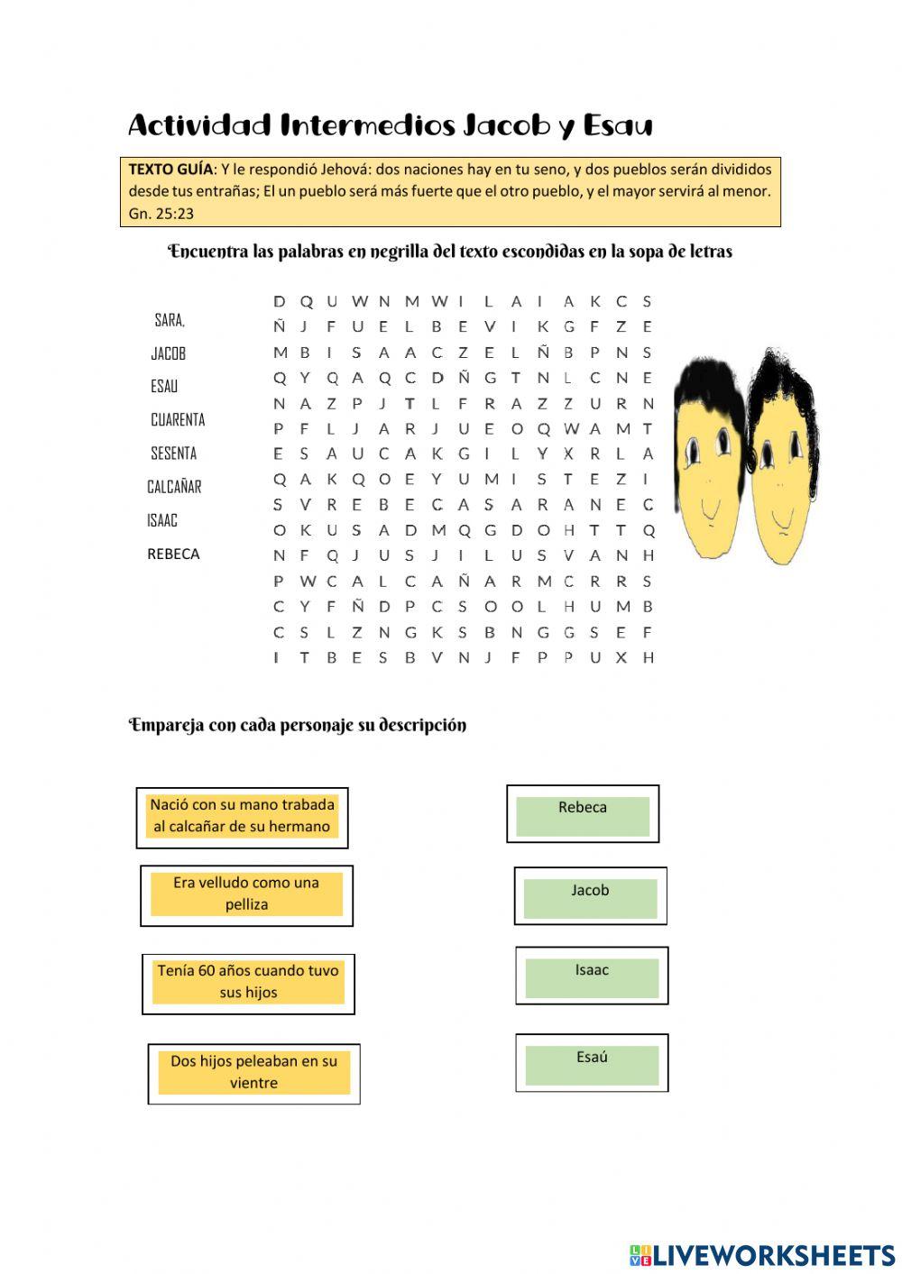 Intermedios Jacob Esau worksheet Live Worksheets