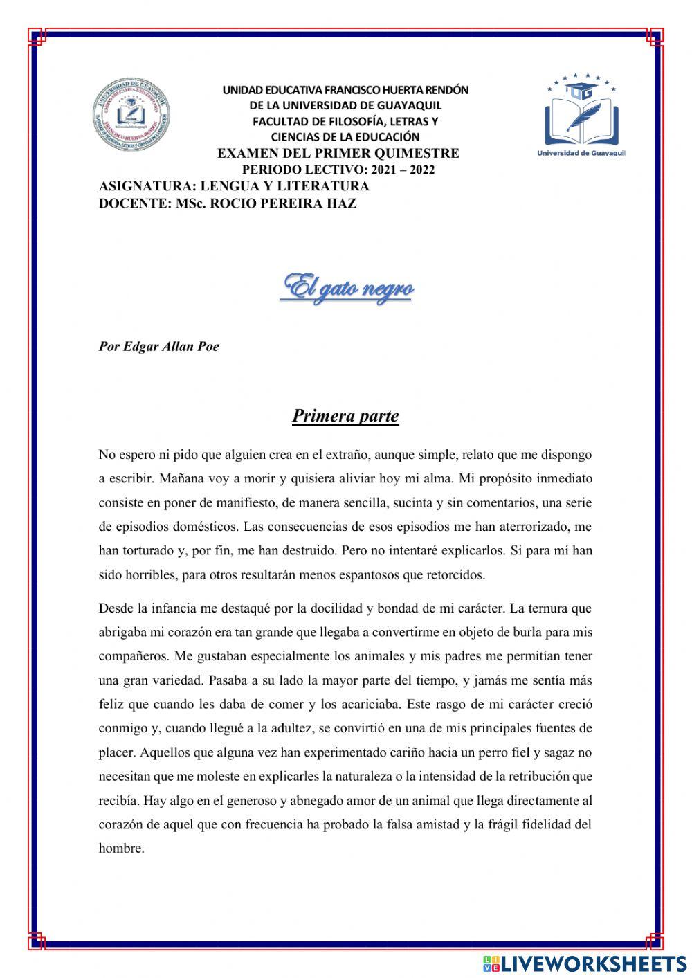 Gato negro, Edgar Allan Poe